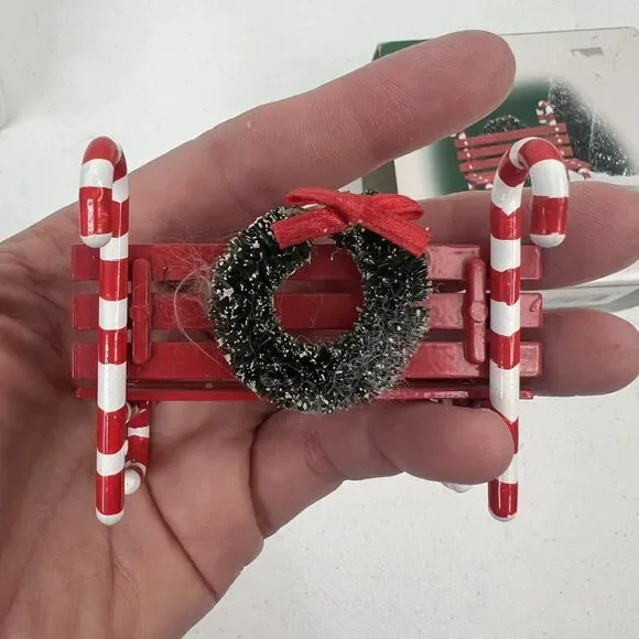 Department 56 Village Accessories Candy Cane Bench Christmas Village #56.52669 - Picture 3 of 7